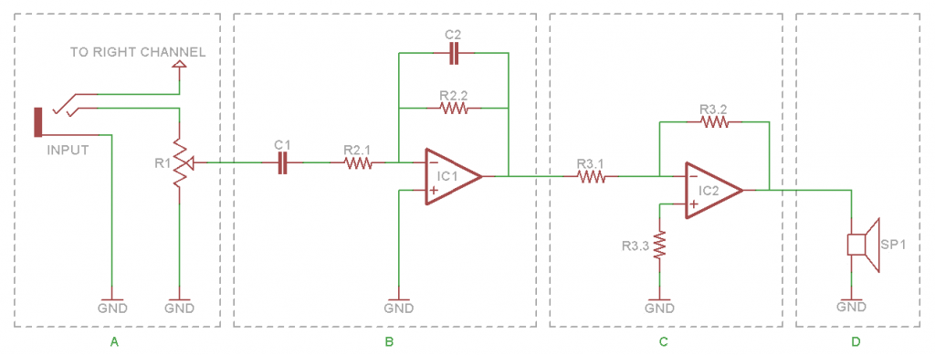 Figure 1: Left Channel Amplifier Circuit